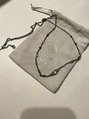 Kendra Scott Gunmetal Debra Necklace